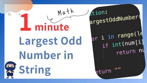 largest odd number in a string|Largest odd number in string .